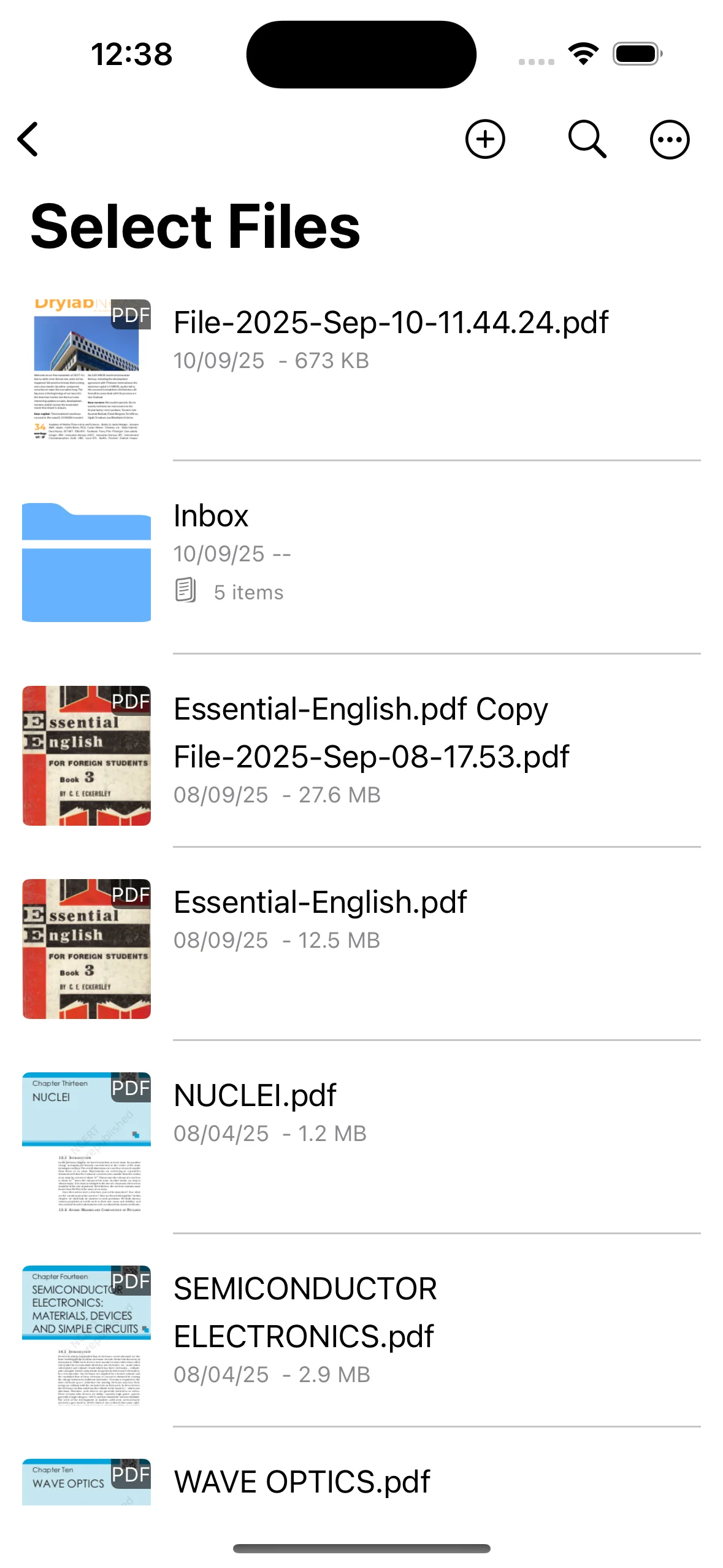 Files feature screenshot of PDFAPP
