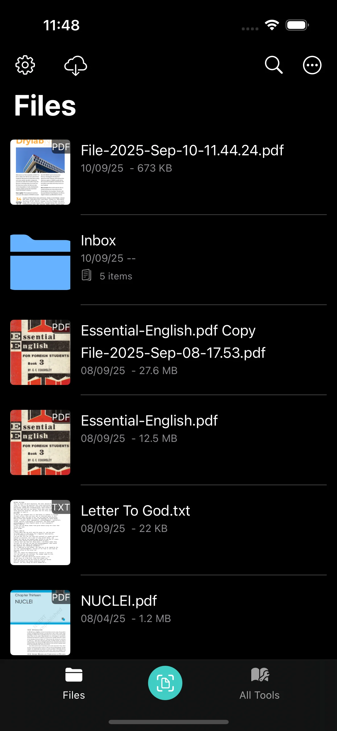 Files feature screenshot of PDFAPP